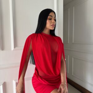 Vestido Corto Manga Cardigan