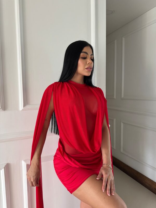 Vestido Corto Manga Cardigan